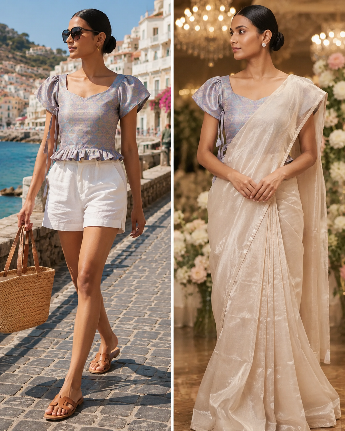 Celestial Brocade Duality Wear Top