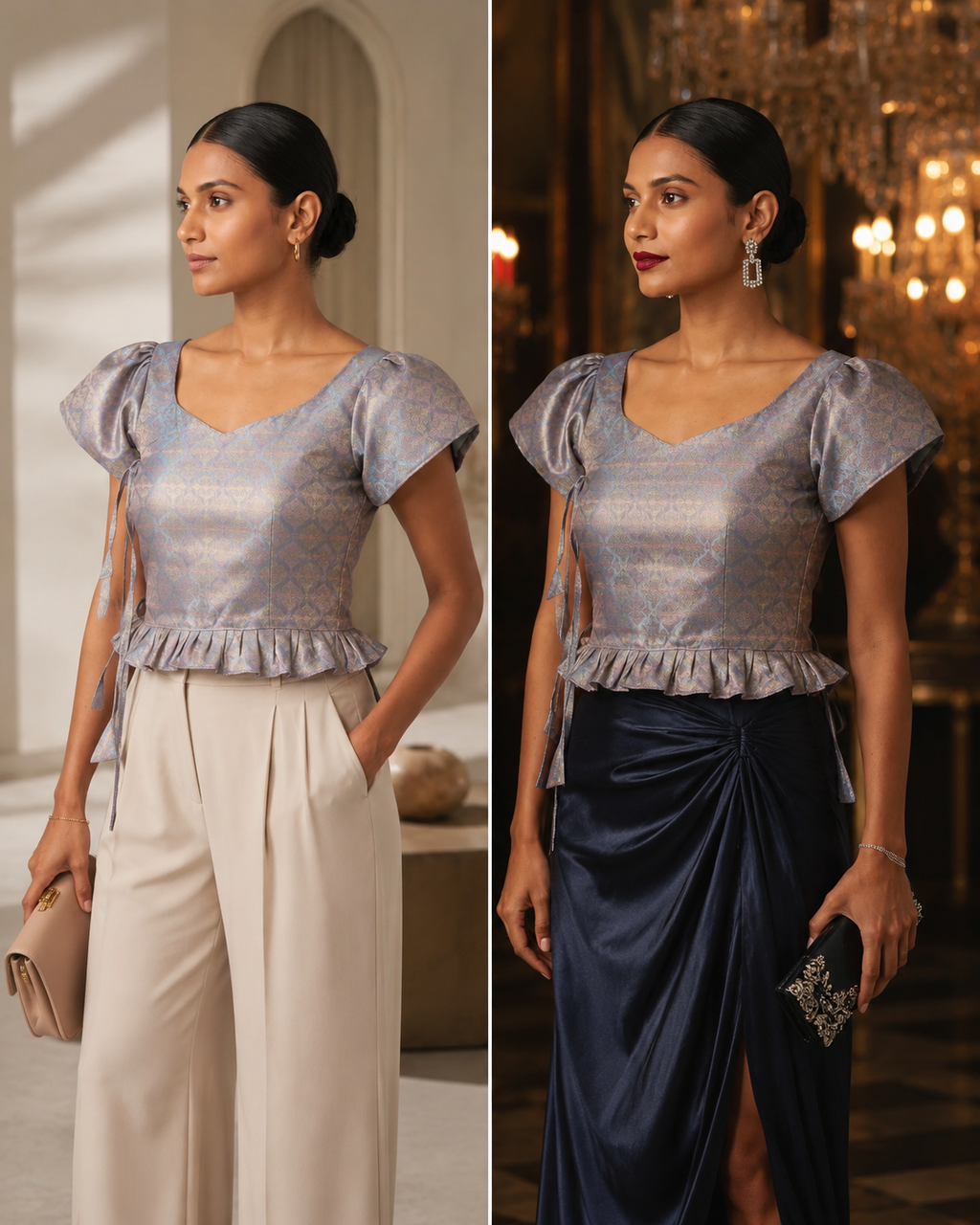 Celestial Brocade Duality Wear Top