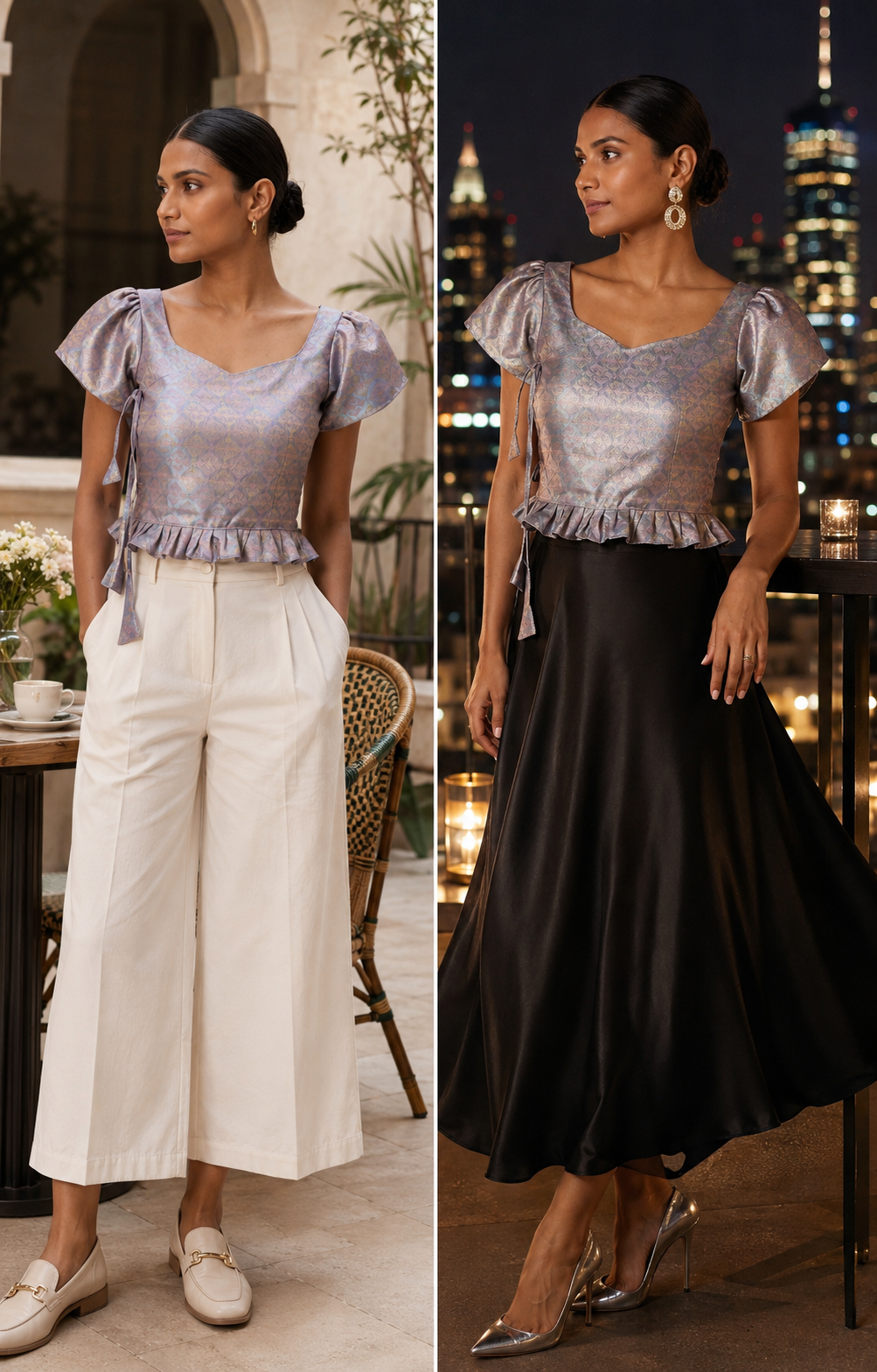Celestial Brocade Duality Wear Top
