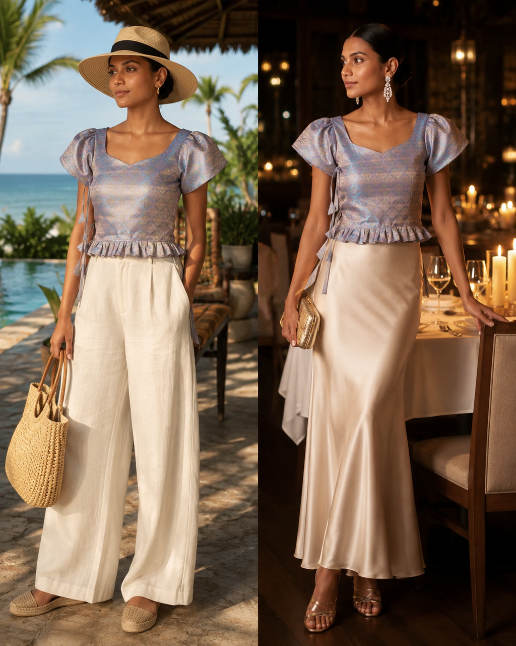 Celestial Brocade Duality Wear Top