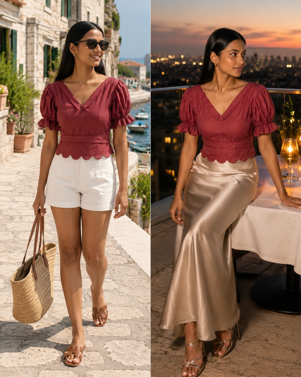 Ruby Check Festive Grace Duality Wear Top