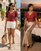 Ruby Check Festive Grace Duality Wear Top