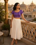 Amethyst Festive Lace-Up Duality Wear Top