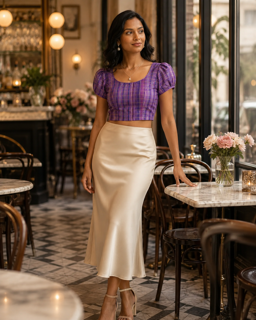 Amethyst Festive Lace-Up Duality Wear Top