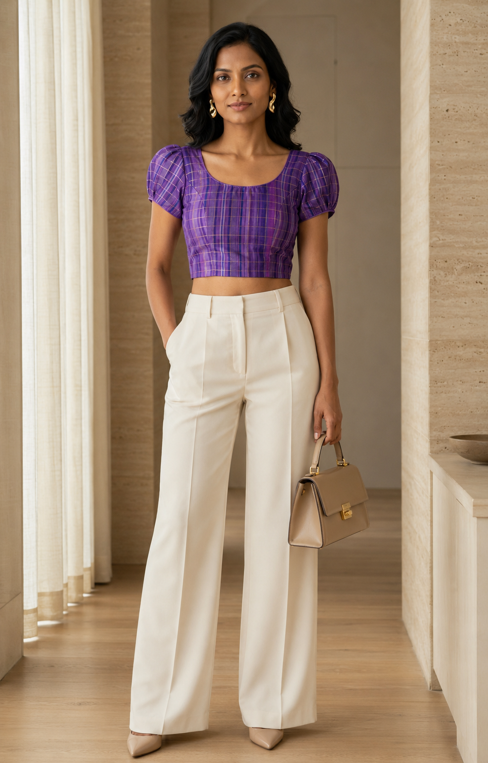 Amethyst Festive Lace-Up Duality Wear Top