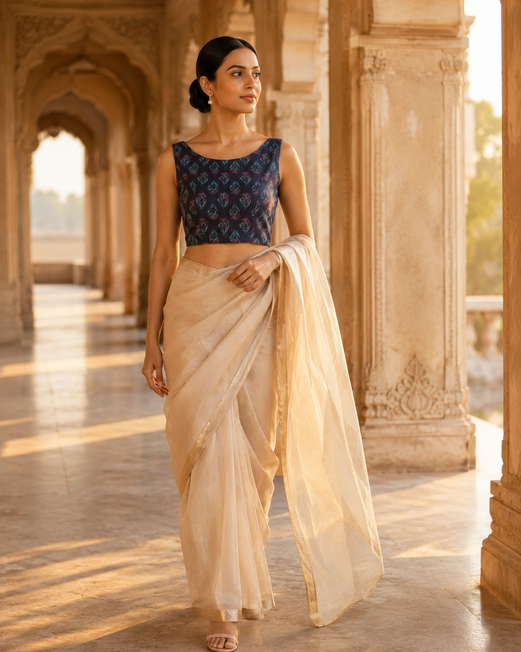 Indigo Twilight Bow Back Duality Wear Top