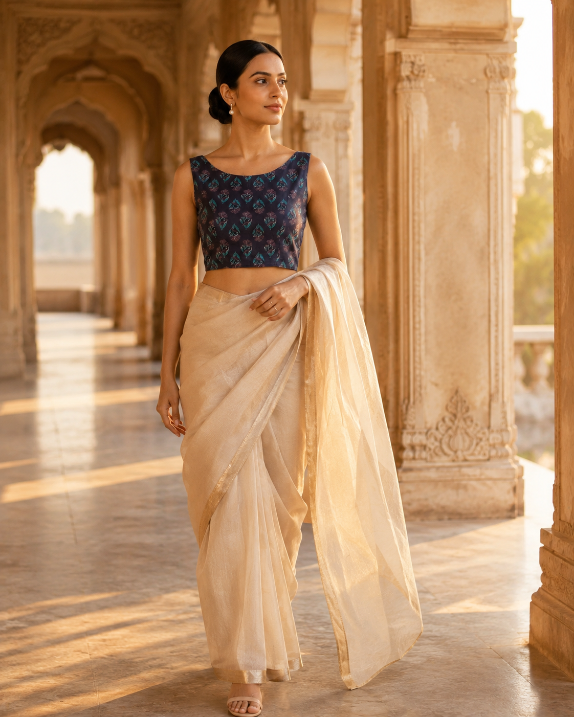Indigo Twilight Bow Back Duality Wear Top