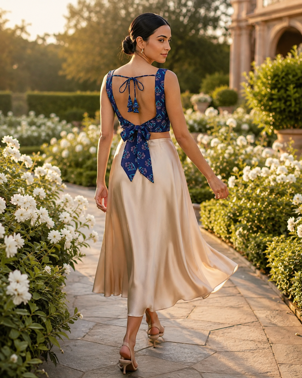 Indigo Twilight Bow Back Duality Wear Top