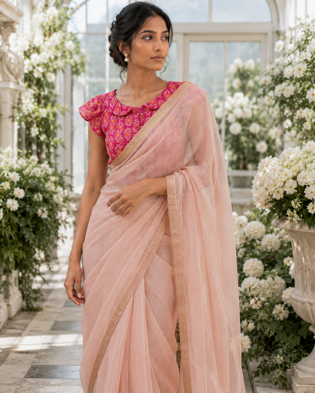 Ziya Pink Ikat Duality Wear Top