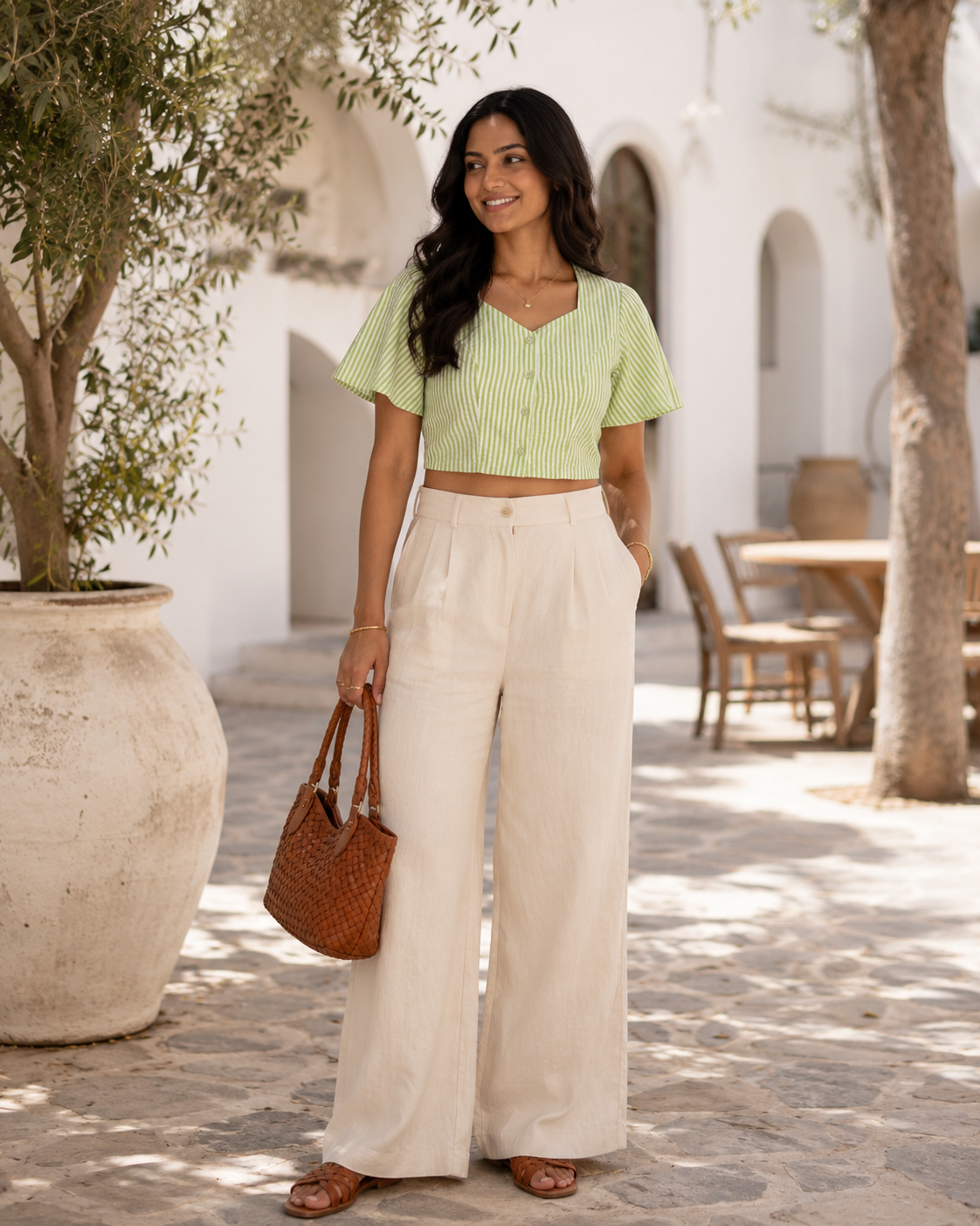 Lime Whisper Cotton Duality Wear Top