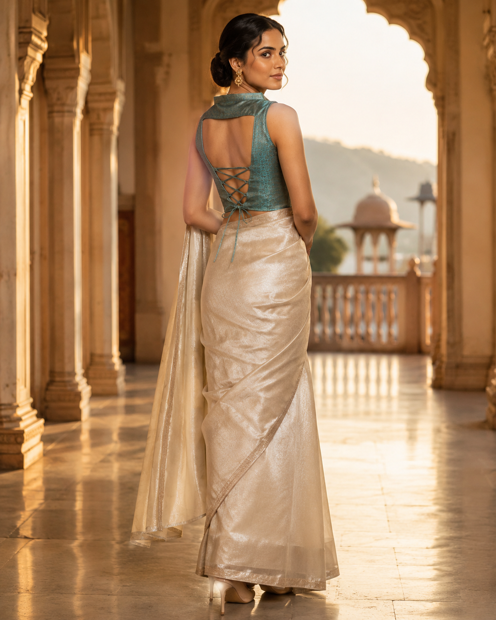 Opaline Chanderi Cotton Duality Top