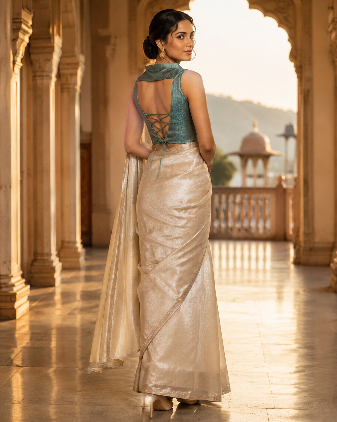 Opaline Chanderi Cotton Duality Top