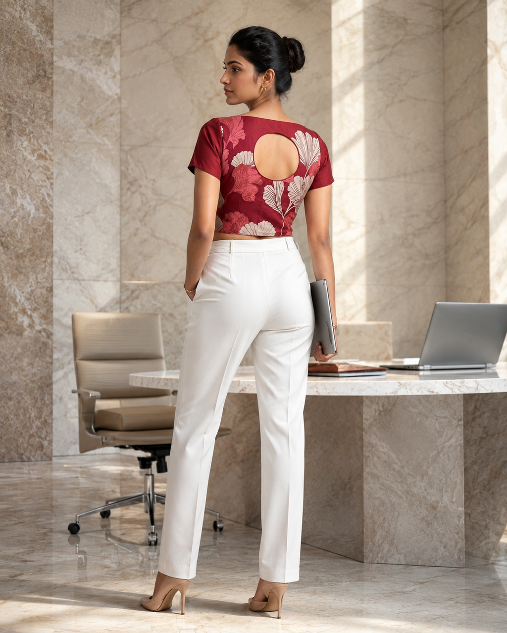 Scarlet Whisper Duality Button-Up Blouse