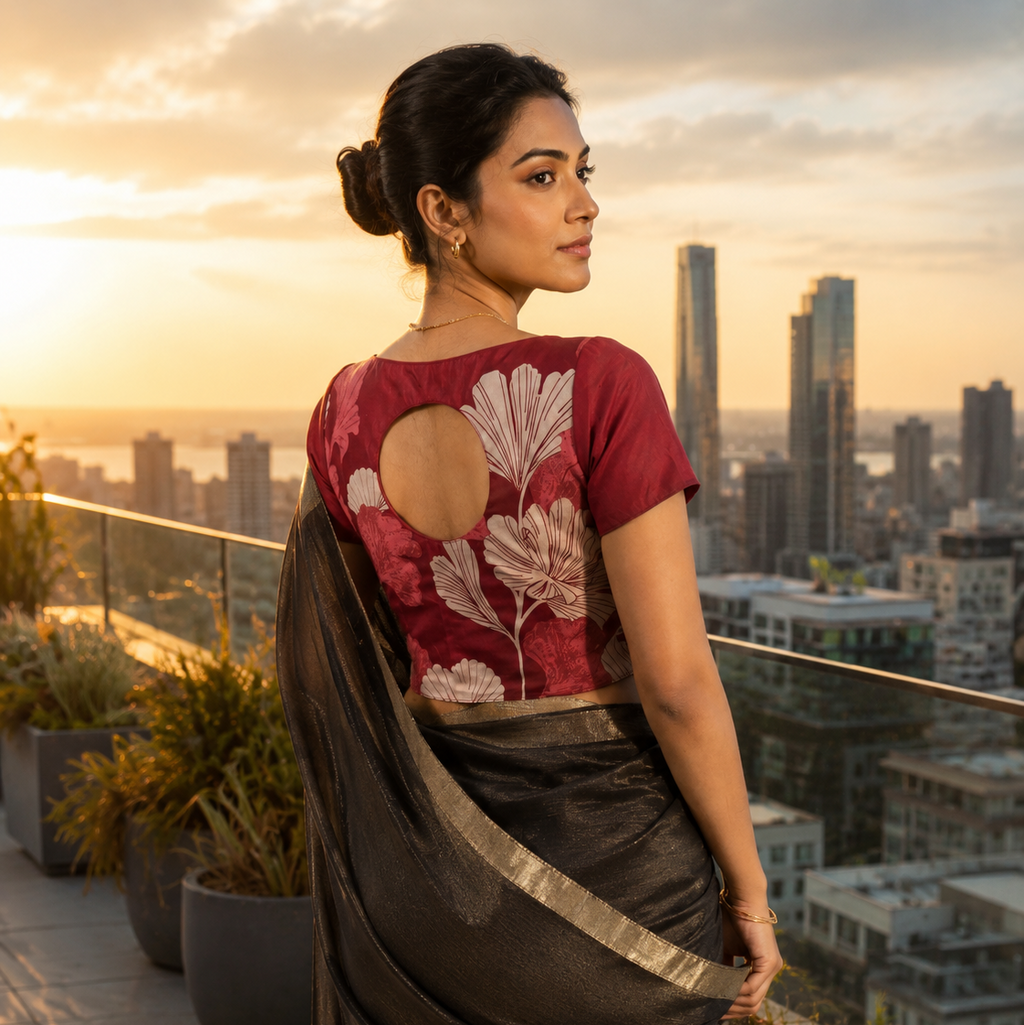 Scarlet Whisper Duality Button-Up Blouse