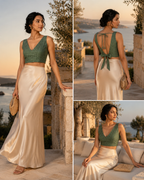 Olive Echo Bow Back Duality Wear Top
