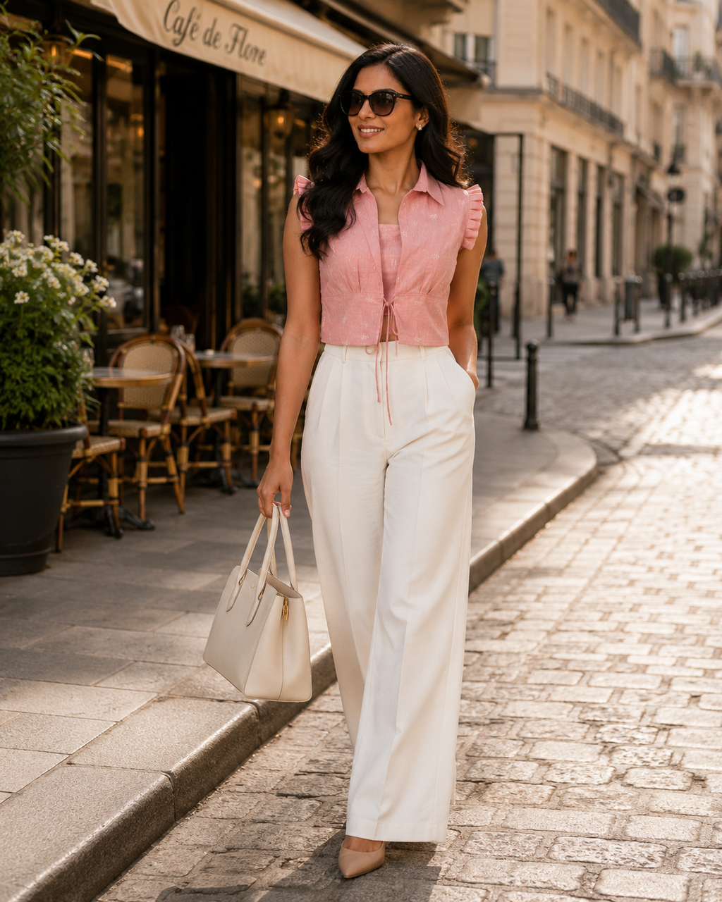 Rosé Veil Two-Piece Top Set