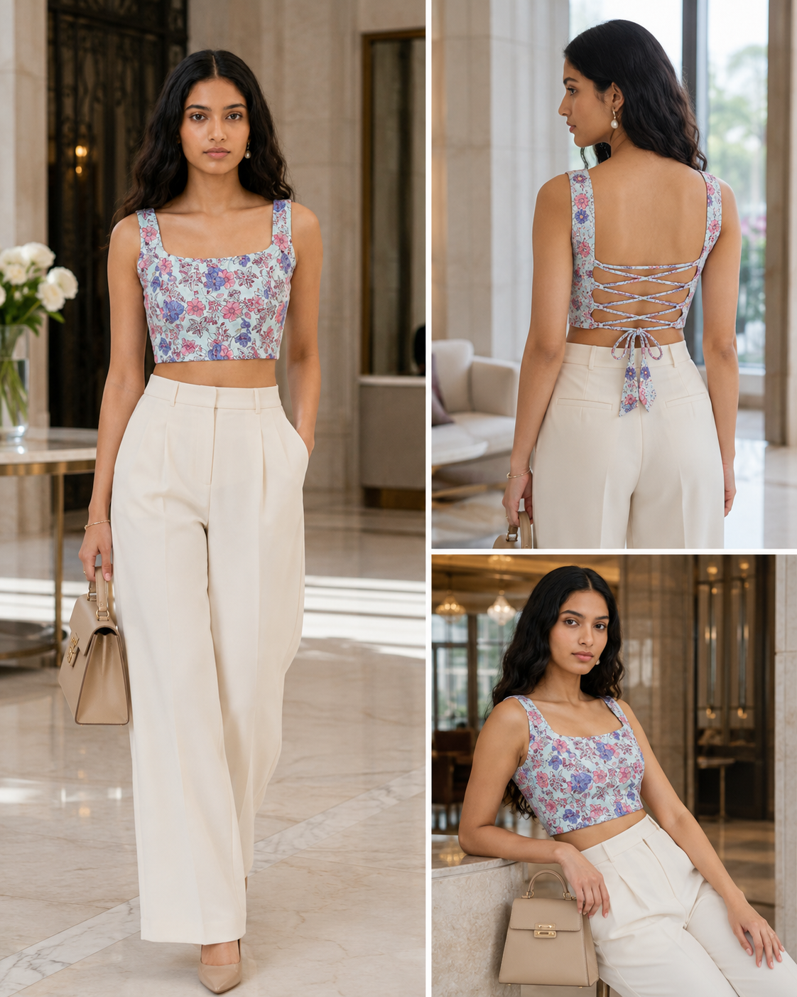 Pastel Petals Laceback Duality Wear Top