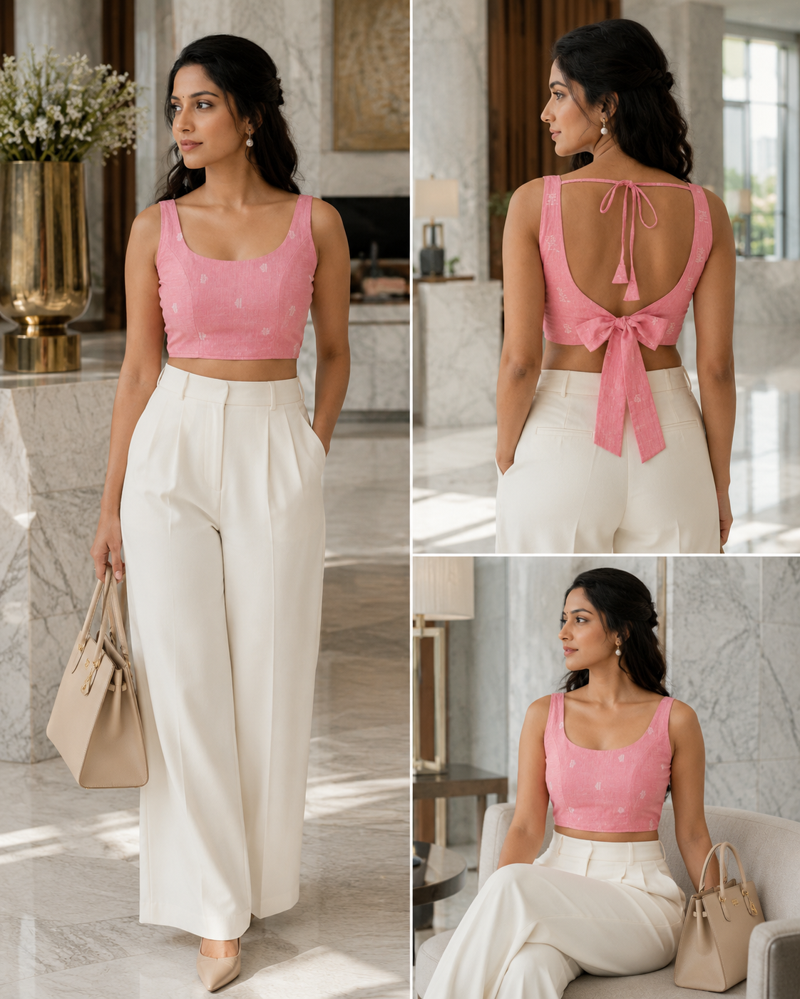 Blush Bow Duality Wear Top