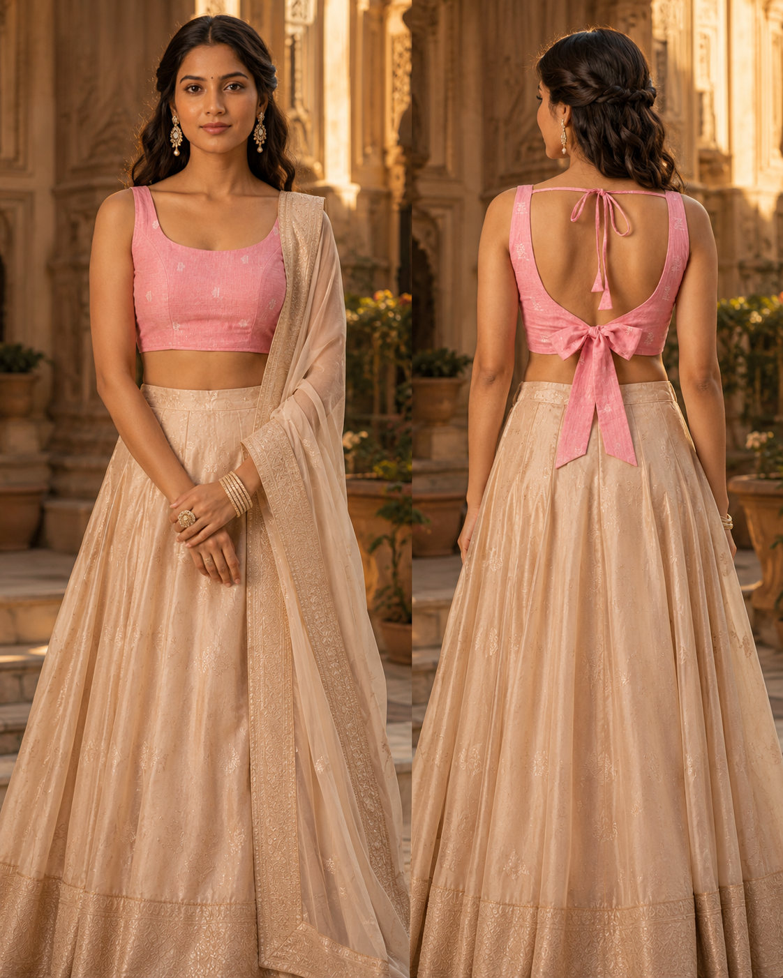 Blush Bow Duality Wear Top