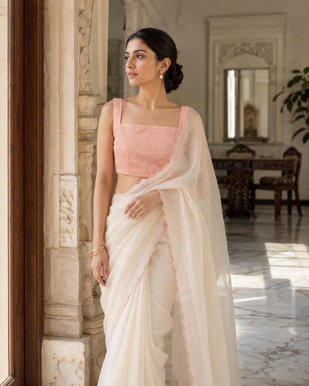 Rosé Veil Two-Piece Top Set