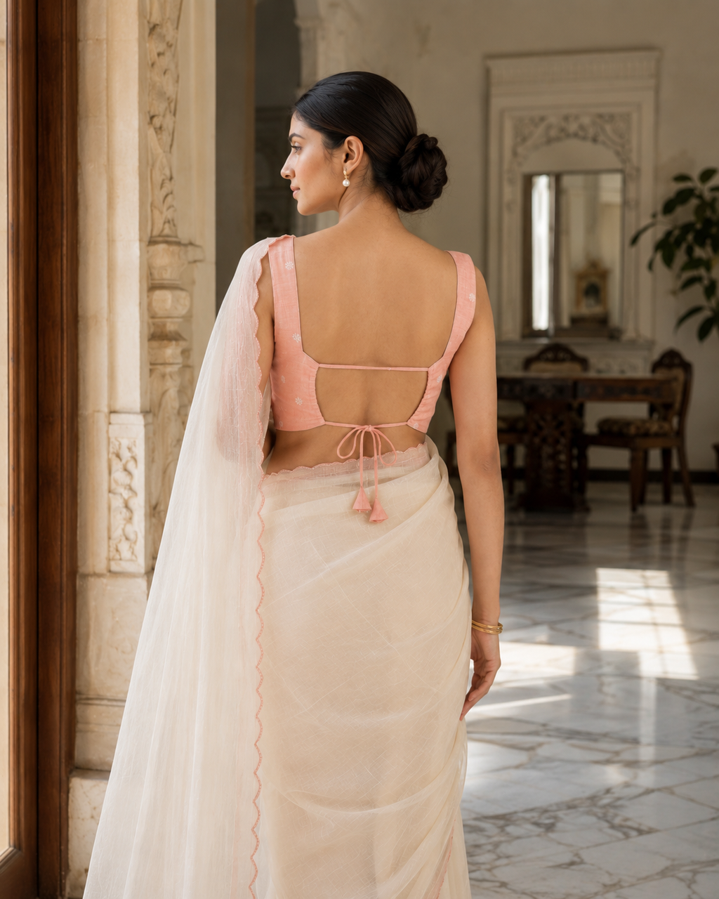 Rosé Veil Two-Piece Top Set