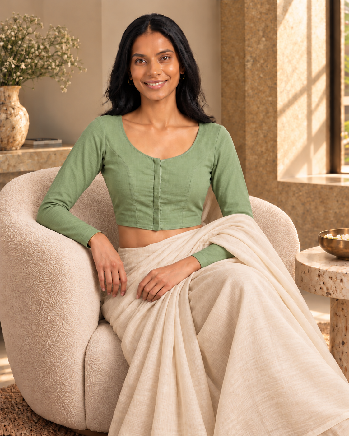 Sage Green full sleeve blouse
