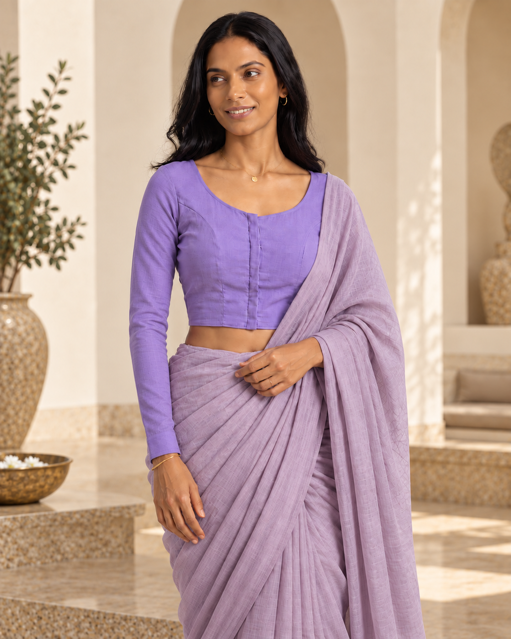 Lavender full sleeve blouse