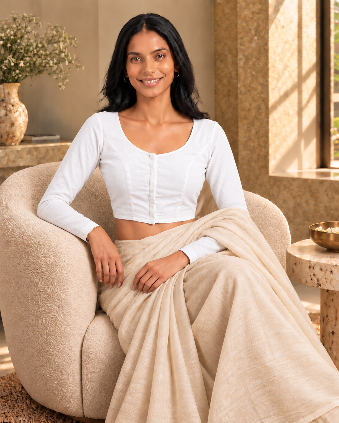 Classic White full sleeve blouse