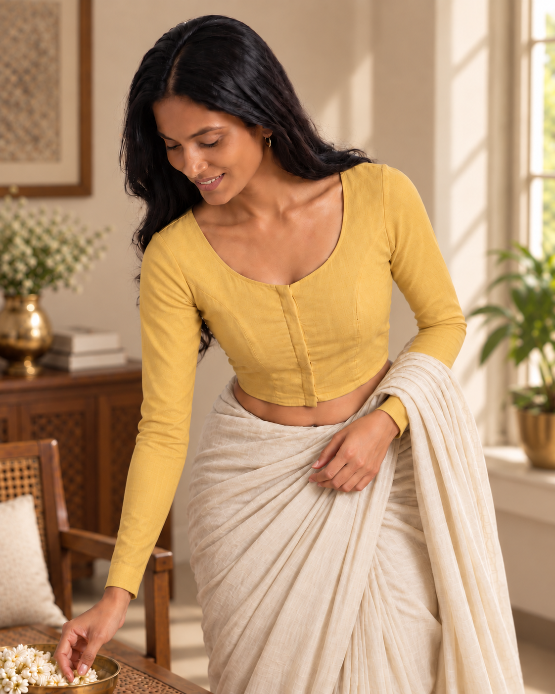 Marigold Glow full sleeve blouse