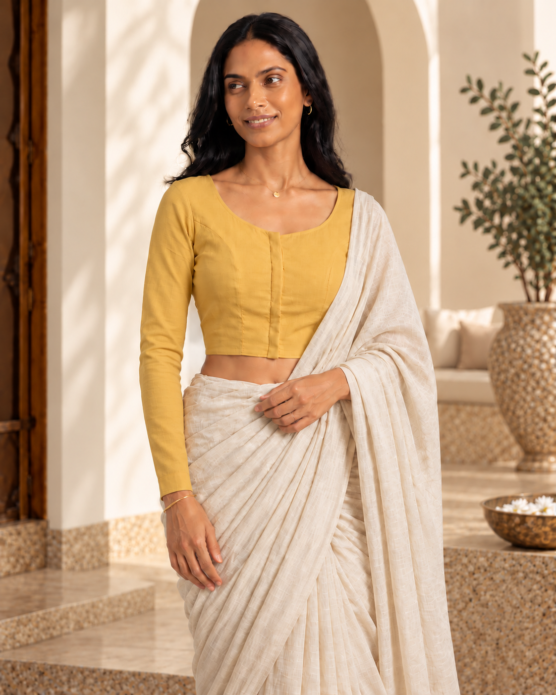 Marigold Glow full sleeve blouse