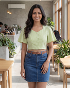 Lime Whisper Cotton Duality Wear Top