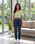 Lime Whisper Cotton Duality Wear Top