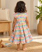 Little Rainbow Garden Gingham Dress