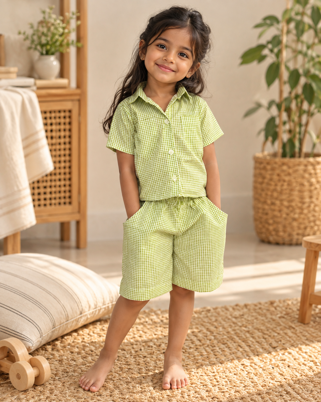 Little Green Gingham Unisex Co-ord Set