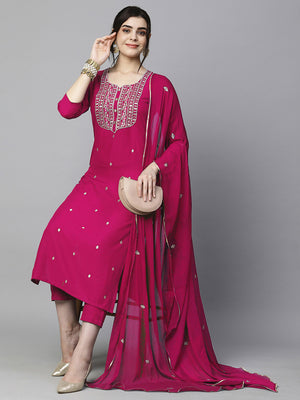 Maroon Embroidery 3 Piece Set