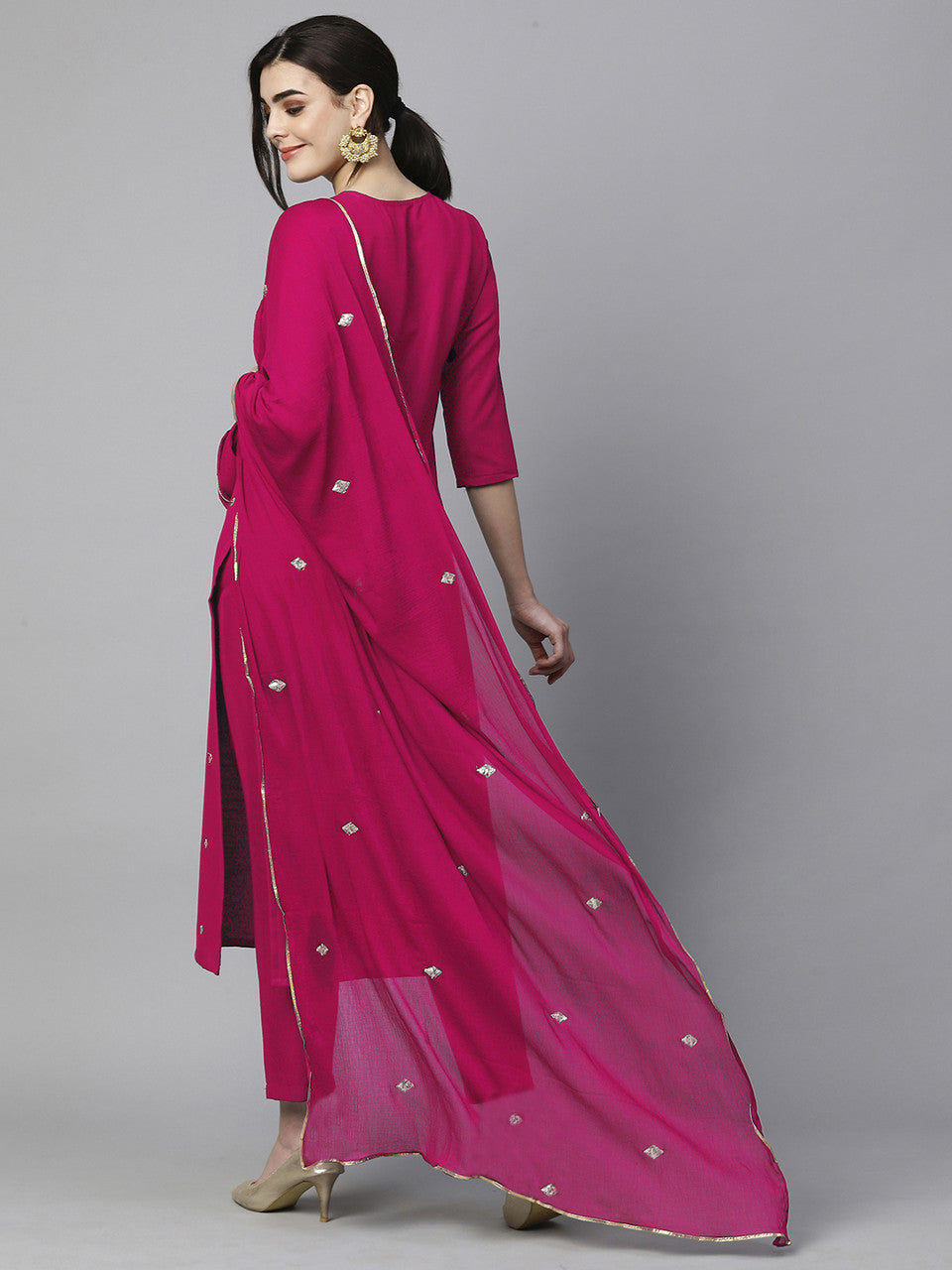 Maroon Embroidery 3 Piece Set