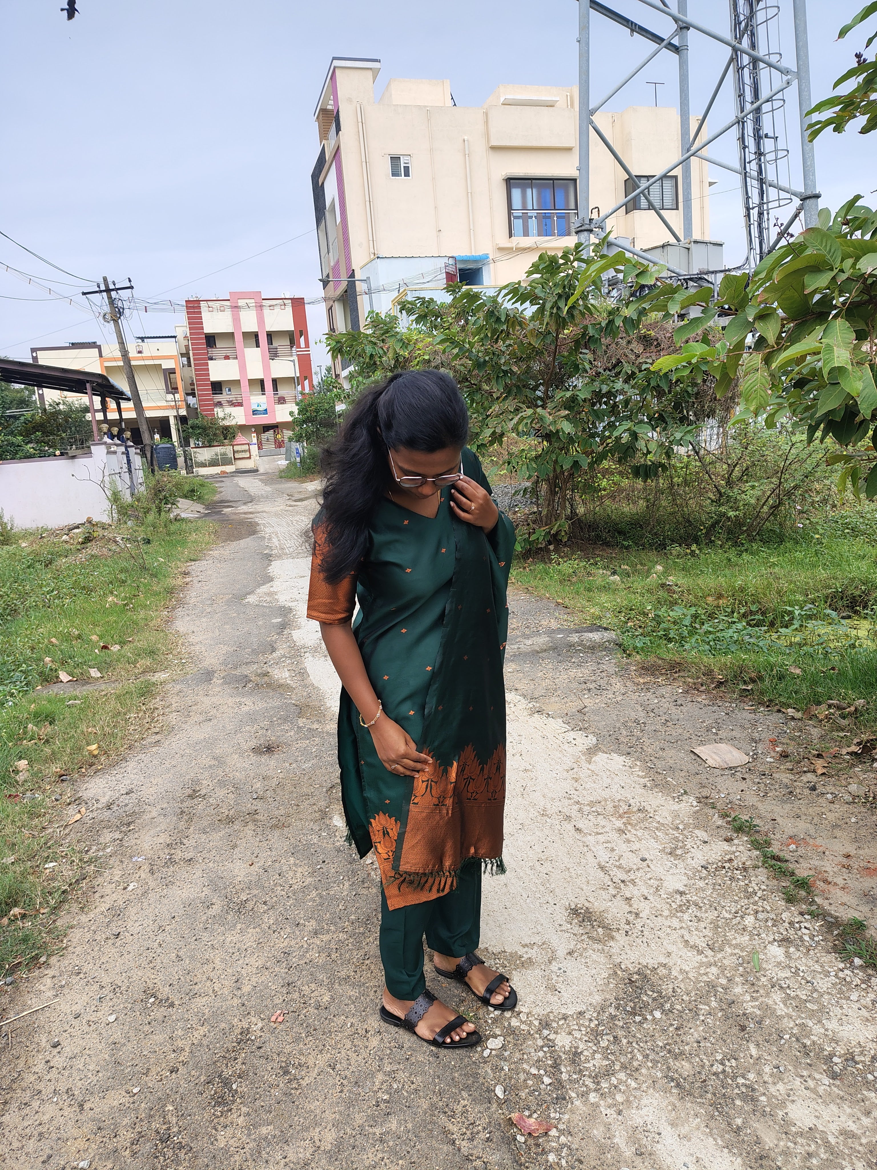 Bottle Green Silk Blended 3 Piece Suit Set