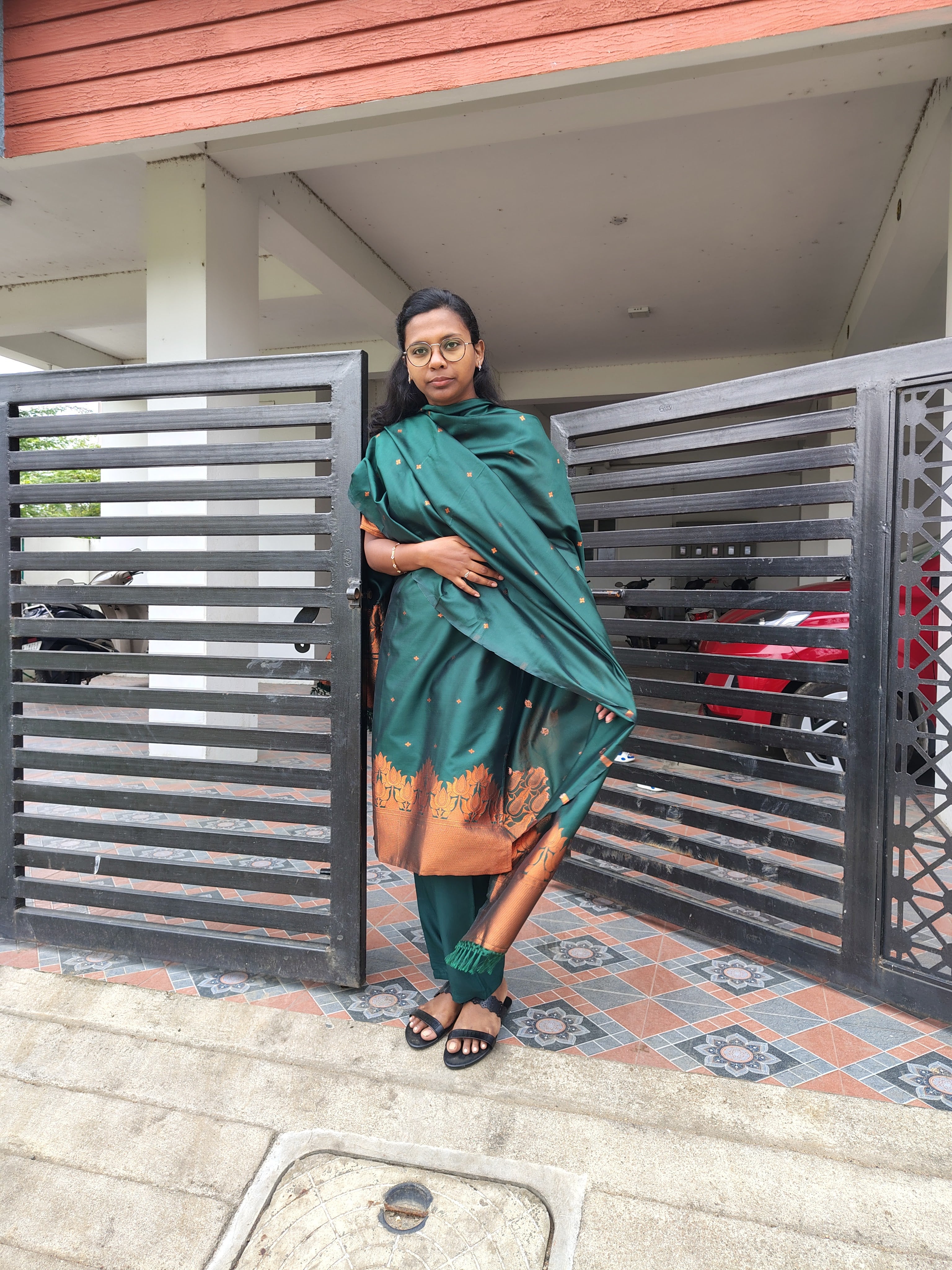 Bottle Green Silk Blended 3 Piece Suit Set