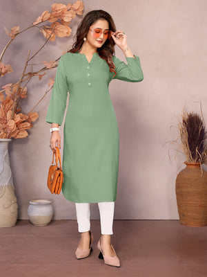 Pistachio Long Kurti - 100% Pure Natural Viscose