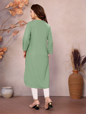 Pistachio Long Kurti - 100% Pure Natural Viscose
