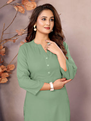 Pistachio Long Kurti - 100% Pure Natural Viscose