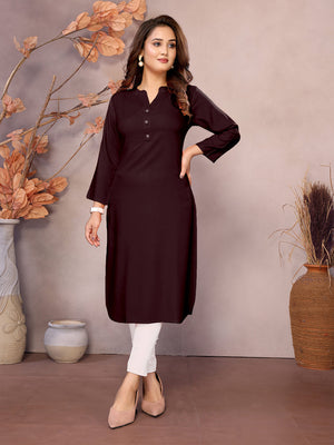 Chocholate Long Kurti - 100% Pure Natural Viscose