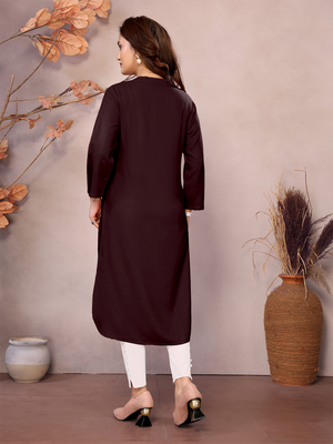Chocholate Long Kurti - 100% Pure Natural Viscose