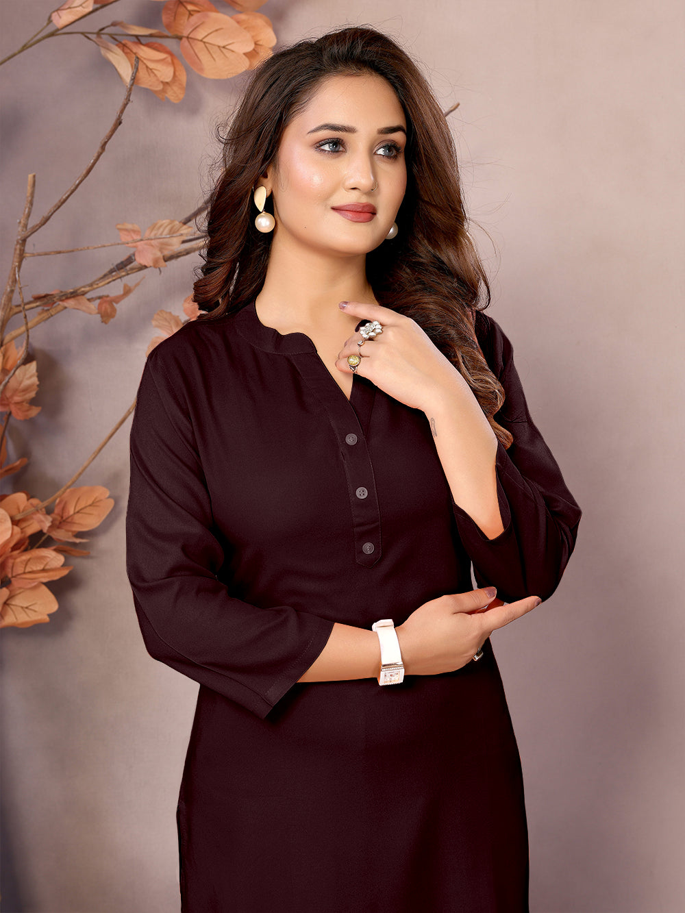 Chocholate Long Kurti - 100% Pure Natural Viscose