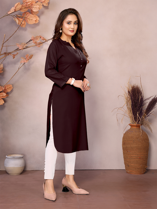 Chocholate Long Kurti - 100% Pure Natural Viscose