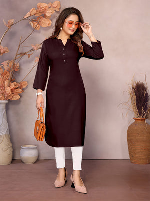 Chocholate Long Kurti - 100% Pure Natural Viscose