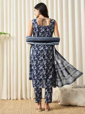 3 Pc Sleeveless Long Kurti Co-ord Set