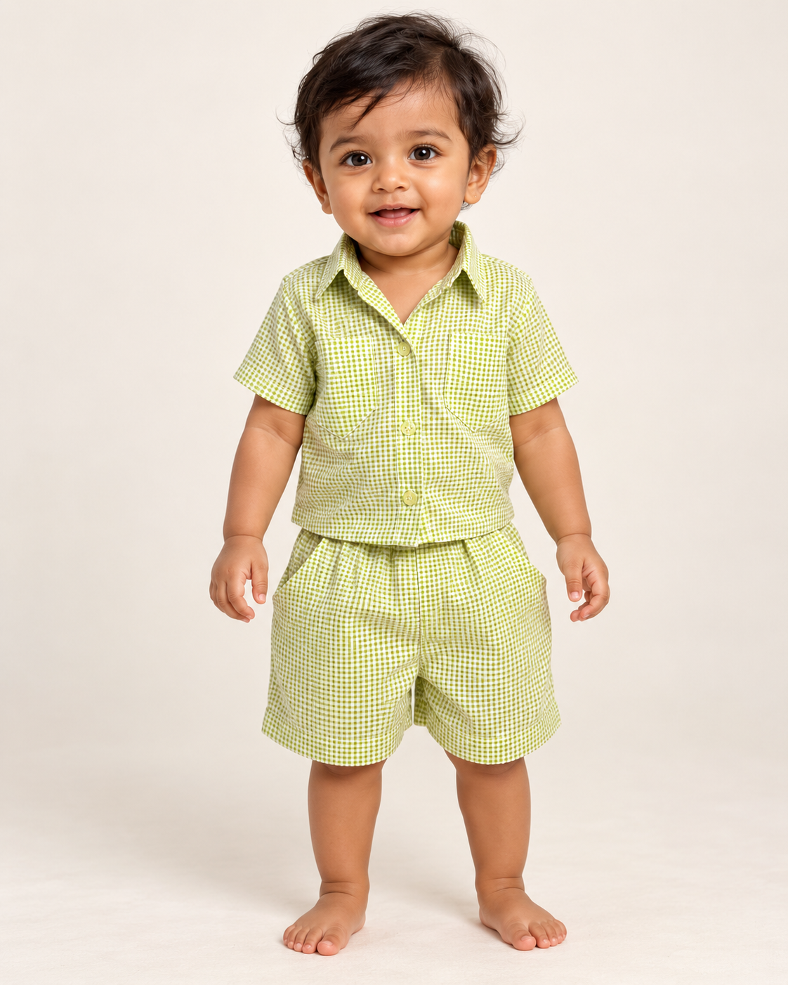 Little Green Gingham Unisex Co-ord Set