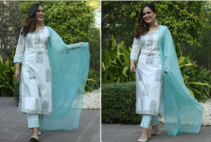 Printed Greenish 3 Piece Set