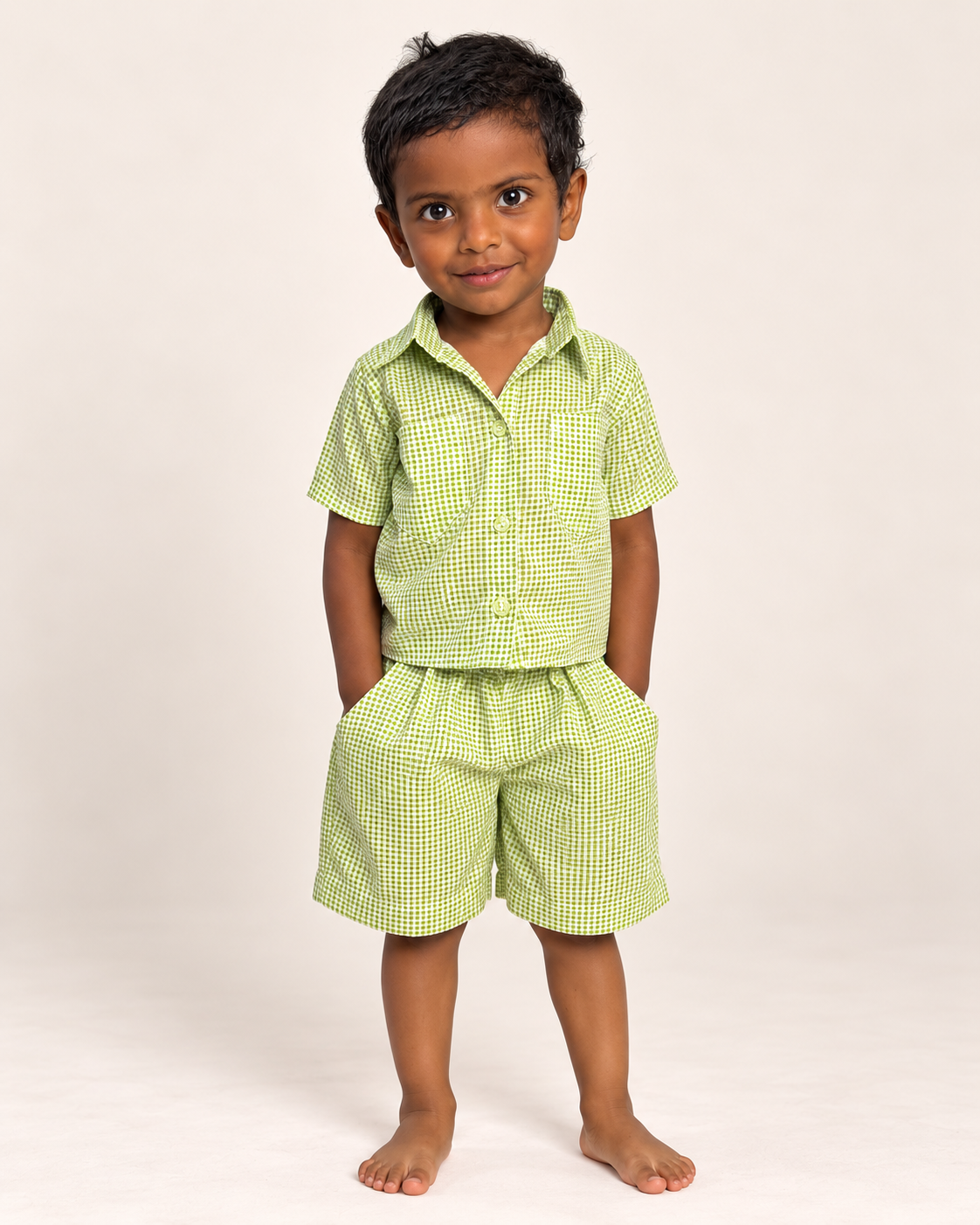 Little Green Gingham Unisex Co-ord Set